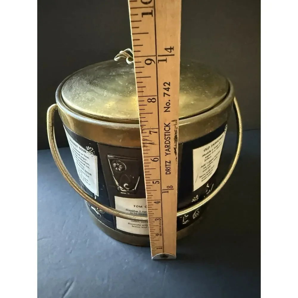 Vtg Ice Bucket Serve Master Ice Bucket Barware MCM Cocktail Drinks 1960s Brass